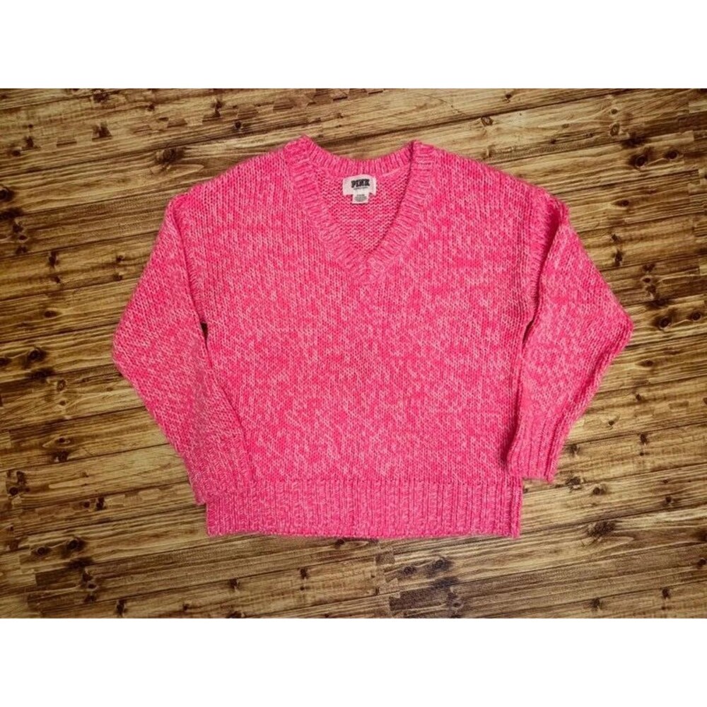 Pink V-neck Sweater - PINK